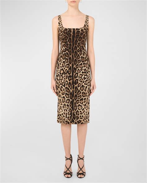 dolce gabbana leopard print sheath dress.